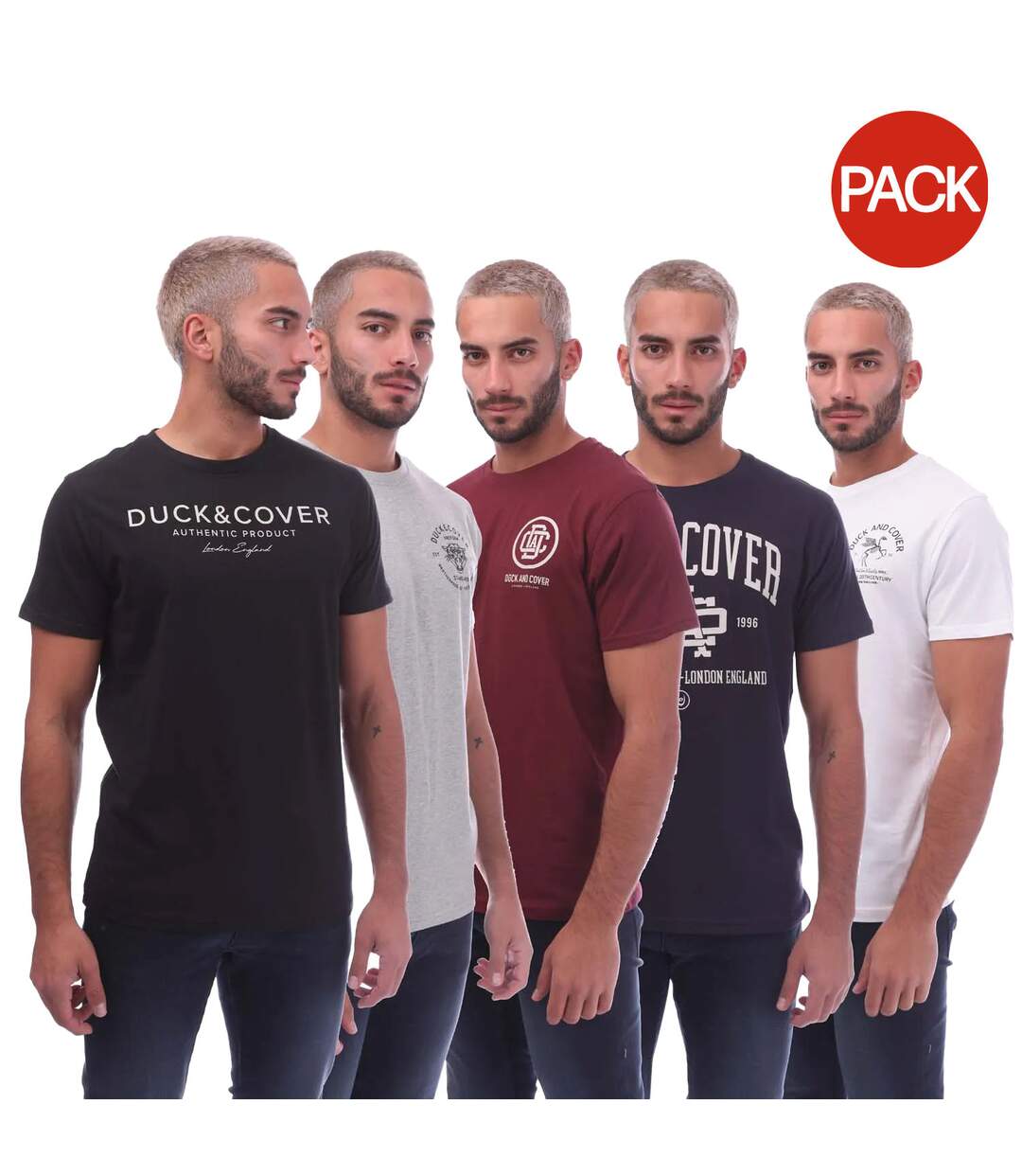 Pack Of 5  Mens Klapstar T-shirt  Multicoloured Duck And Cover-1