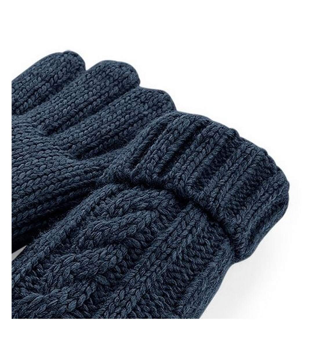 Beechfield Unisex Cable Knit Melange Gloves (Navy) - UTRW7296-2