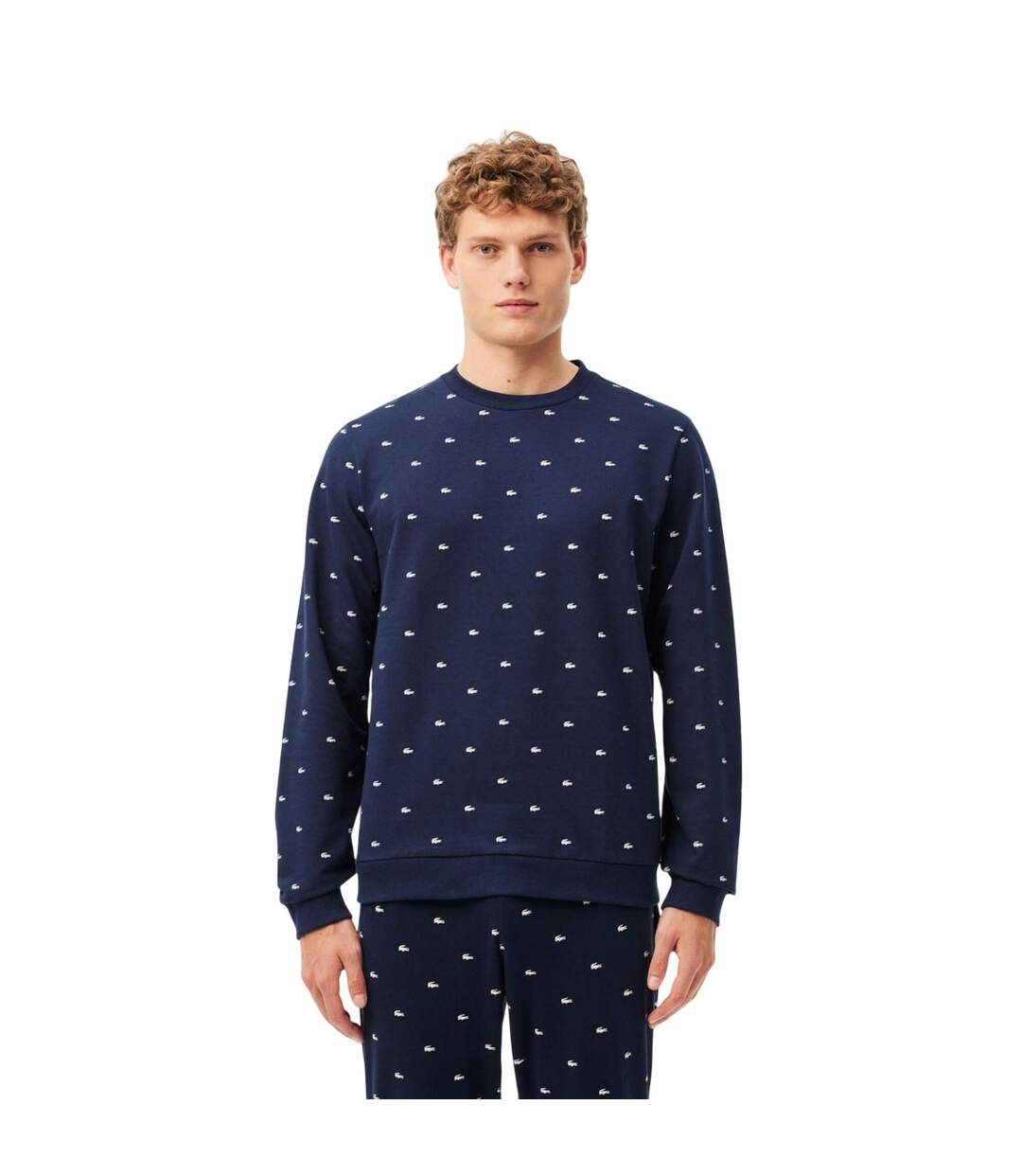 Sweat Détente Style Logo Homme Bleu Marine Blanc Lacoste-1