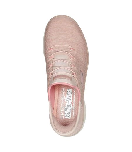 Womens/ladies Summits Dazzling Haze Trainers Rose Skechers