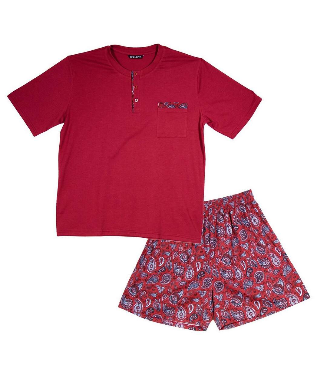 Ensemble De Pyjama Court Homme Rouge Keanu-2