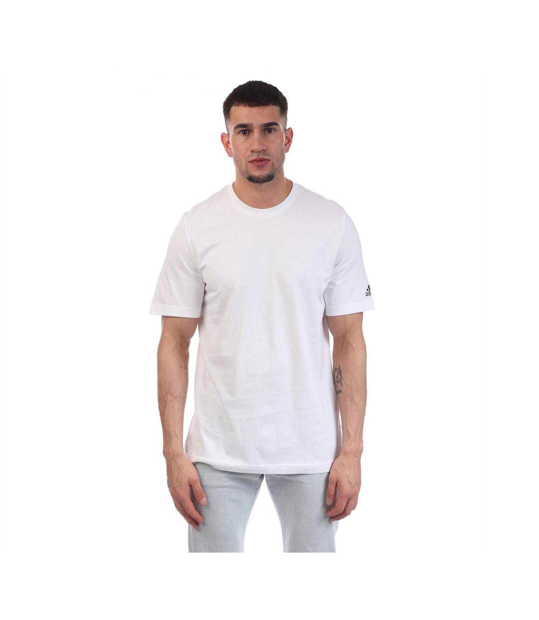 T-shirt Motif/style Uni Homme Blanc Adidas-1