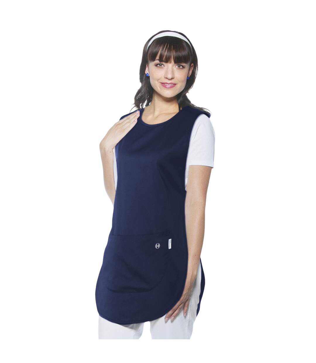 Womens/ladies Essential Pull Over Work Tunic Navy Karlowsky-1
