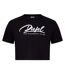 Womens/ladies Script Cropped T-shirt Caviar Diesel-1