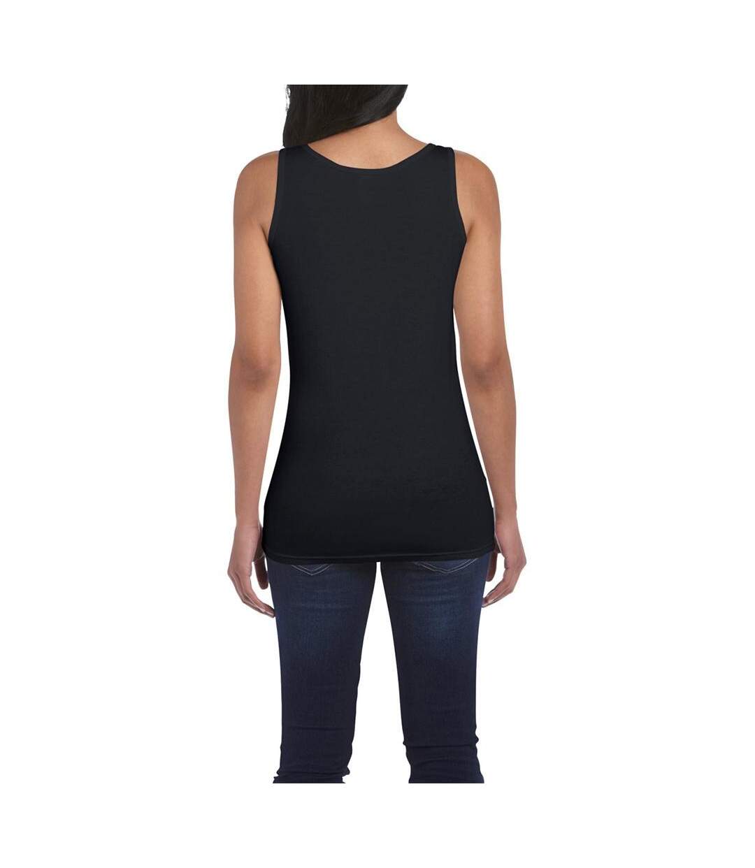 Ladies Soft Style Tank Top Vest Black Gildan-4