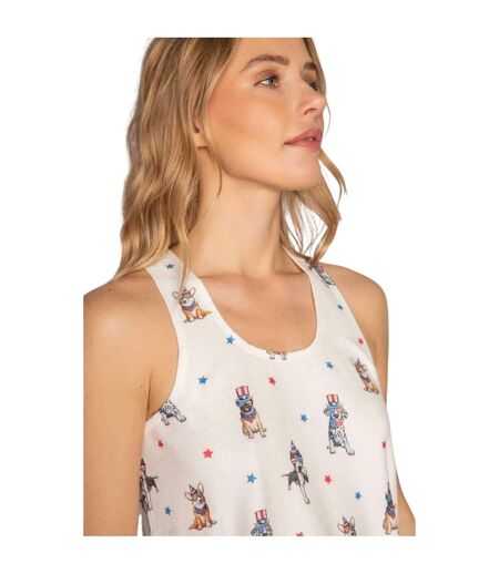 Débardeur Sans Manches Motif/style Imprimé Chien Femme Blanc Cassé PJ Salvage
