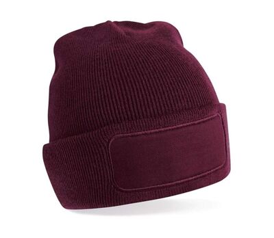 Bonnet avec patch - Adulte - B445 - rouge bordeaux