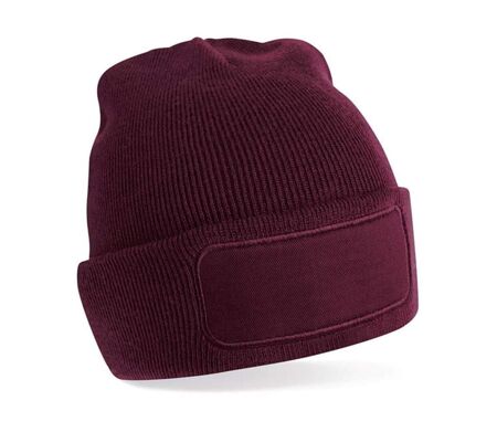 Bonnet avec patch - Adulte - B445 - rouge bordeaux