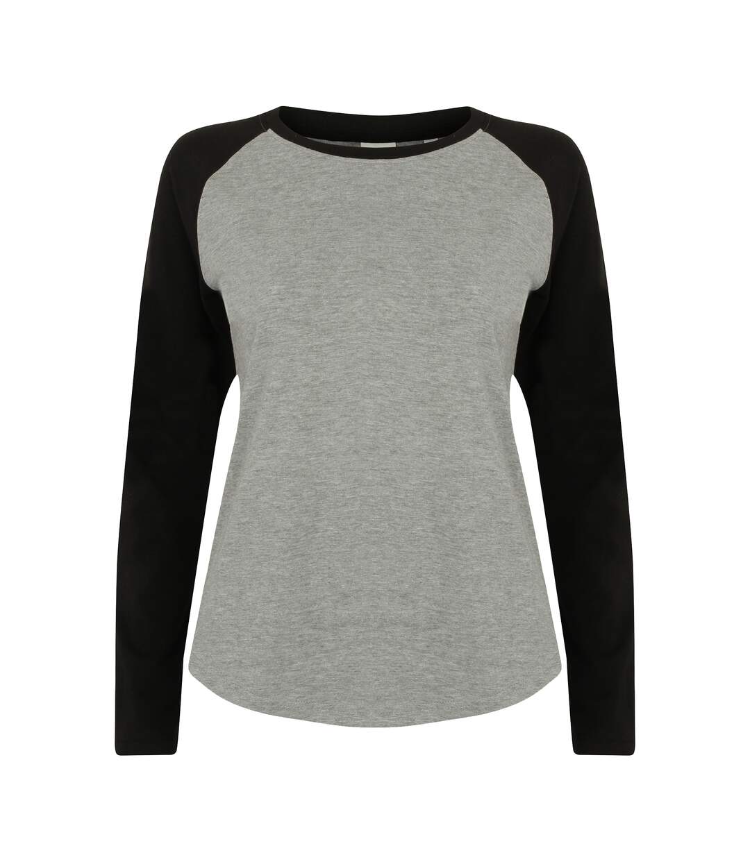 T-shirt à manches longues femme gris chiné/noir Skinni Fit