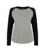 Skinnifit Womens/Ladies Long Sleeve Baseball T-Shirt (Heather Grey / Black) - UTRW4731