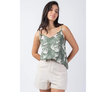 Top femme été viscose AMORE kaki Coton Du Monde