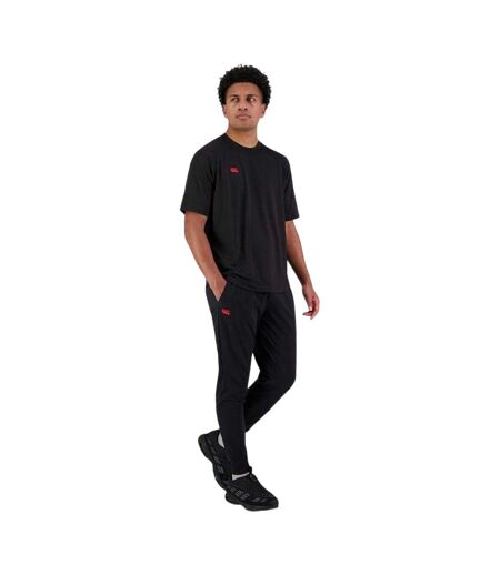 Mens Everest Tapered Tracksuit Bottoms Black Canterbury