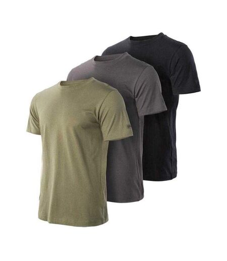 Pack Of 3  Mens Basic T-shirt  Green Grey Black Magnum