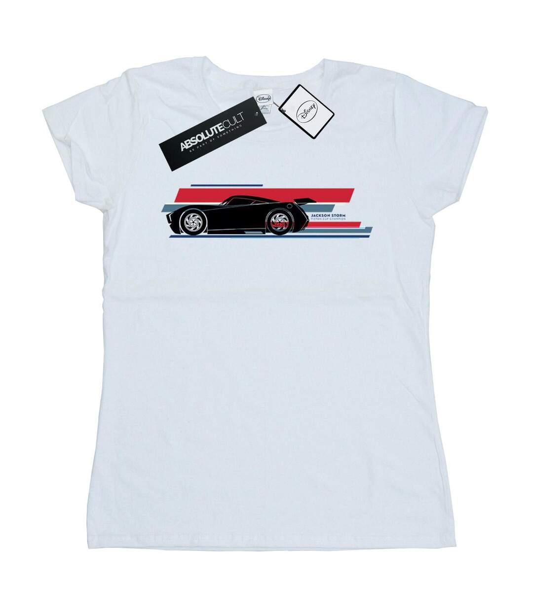 Disney - T-shirt CARS JACKSON STORM STRIPES - Femme (Blanc) - UTBI13635-1