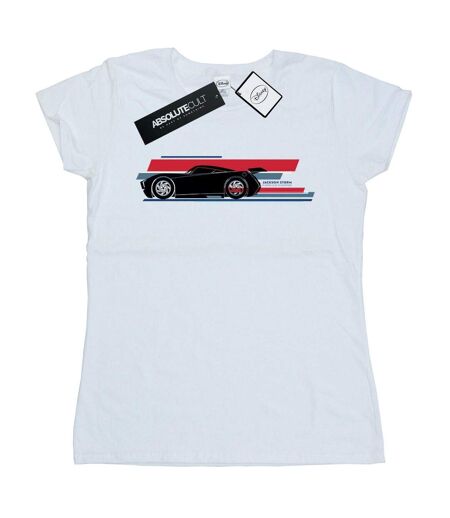 Disney - T-shirt CARS JACKSON STORM STRIPES - Femme (Blanc) - UTBI13635