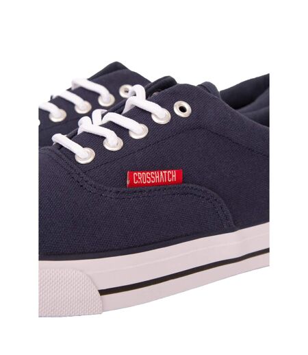 Mens Skywalk Canvas Trainers Navy Crosshatch