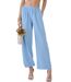 Pantalon femme coupe large de couleur bleu - 100% coton - Style et fonctionnalité-1