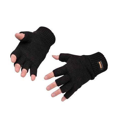 Portwest Knitted Insulatex Fingerless Gloves (Black)
