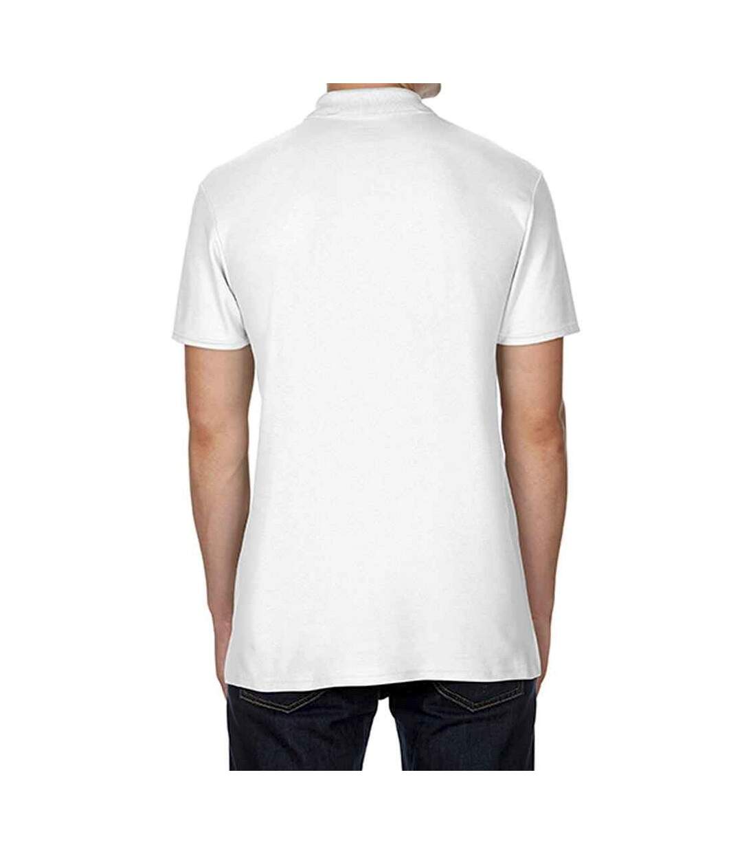 Polo manches courtes homme blanc Gildan-2