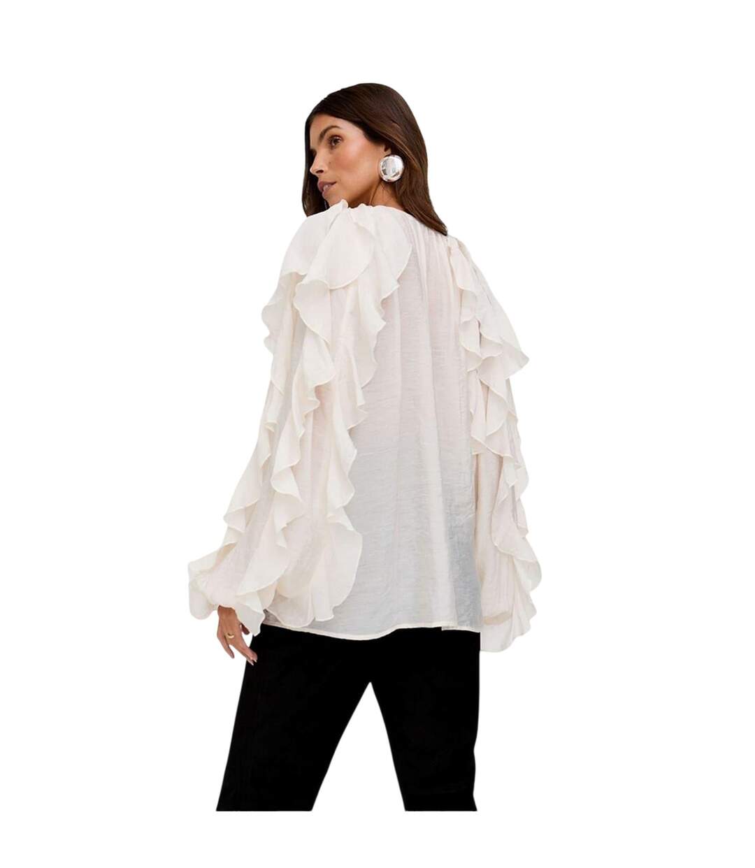 Blouse Manches À Volant Sophie Femme Beige Lily And Lionel-3