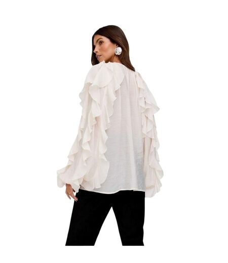 Blouse Manches À Volant Sophie Femme Beige Lily And Lionel