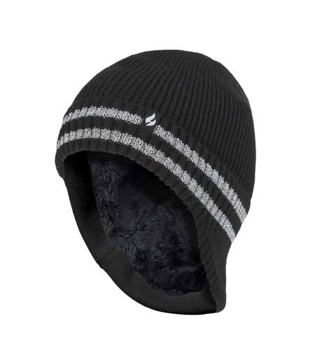 Mens Hi Vis Reflective Fleece Lined Thermal Winter Hat with Drop Neck