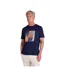 T-shirt En Coton Bio Motif/style Surfeur Homme Bleu Marine Imprimé Mountain Warehouse-1