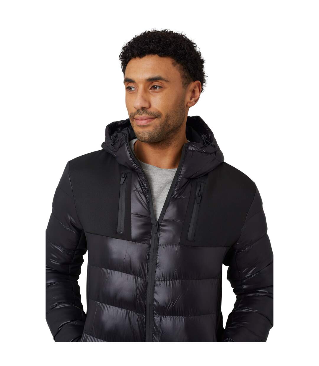 Doudoune À Capuche Homme Noir Brave Soul-4