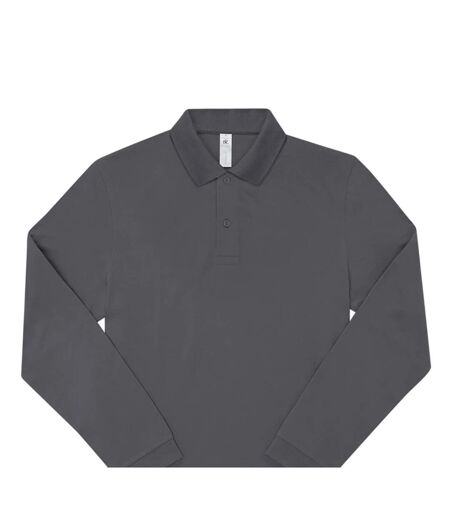Mens My Long-sleeved Polo Shirt Dark Grey B&C
