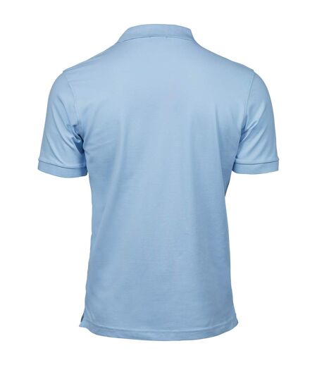 Mens Luxury Stretch Polo Shirt Light Blue Tee Jays
