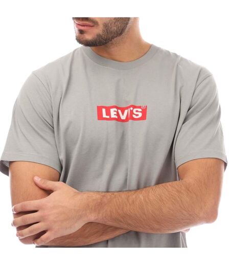 T-shirt Style Logo Rectangulaire Homme Gris Levis