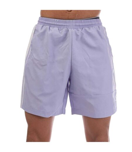 Mens 3 Stripes Swim Shorts Purple Adidas