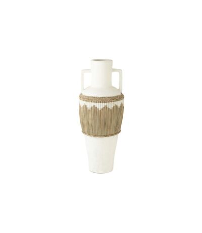 Vase Amphore Design Herbes 100cm Blanc