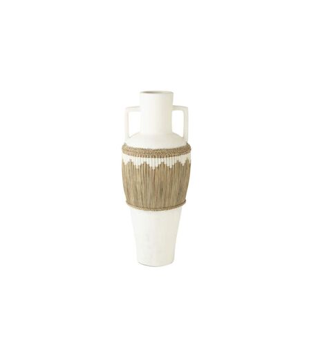 Vase Amphore Design Herbes 100cm Blanc