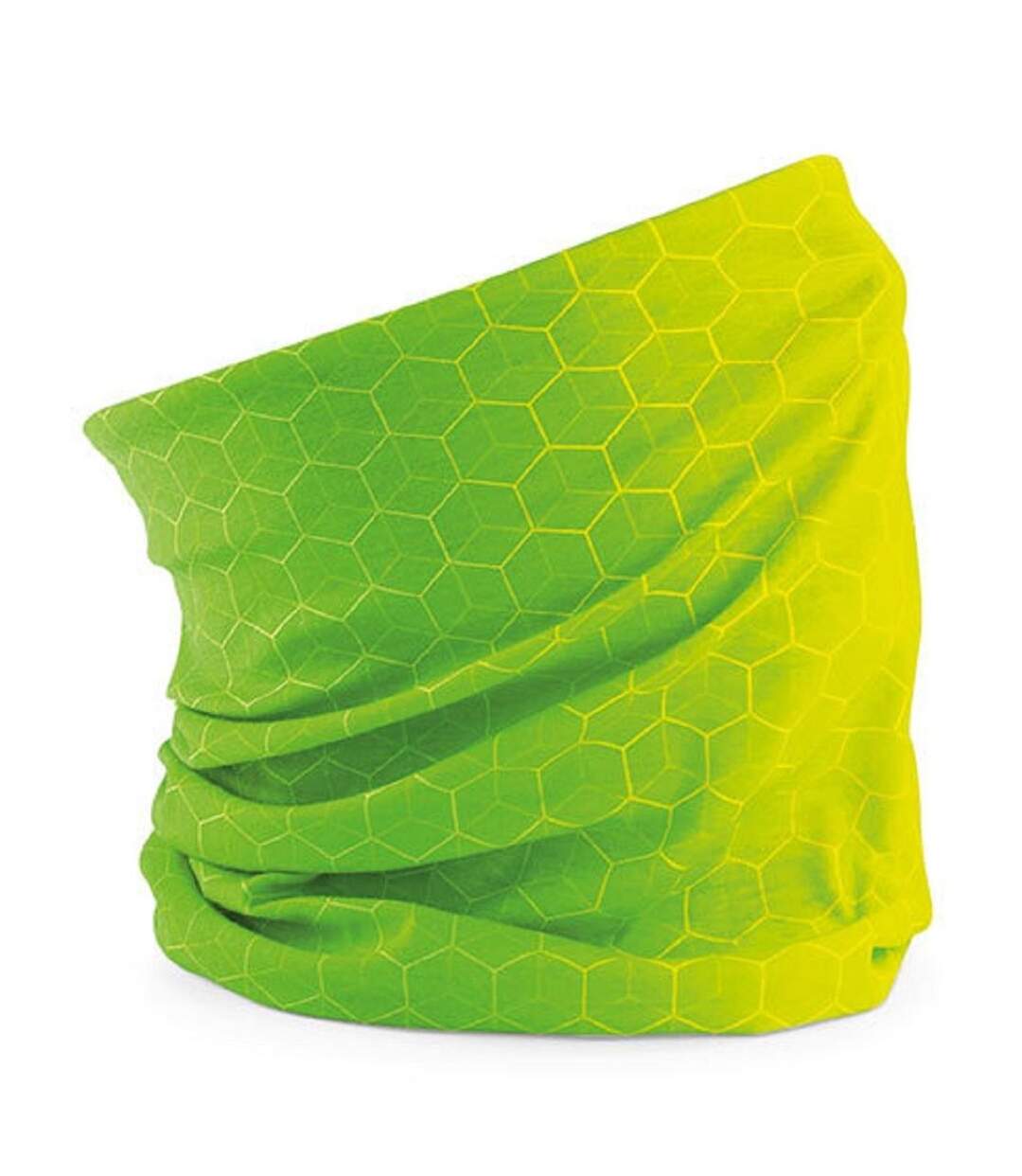 Echarpe tubulaire - tour de cou avec motifs géométriques - B904 - vert lime-1
