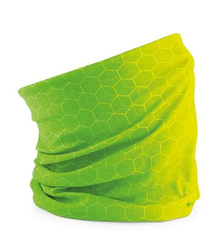 Echarpe tubulaire - tour de cou avec motifs géométriques - B904 - vert lime