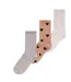 Lot De 3  Chaussettes Motif/style Cœur Femme Blanc Marron Gris Skims-2