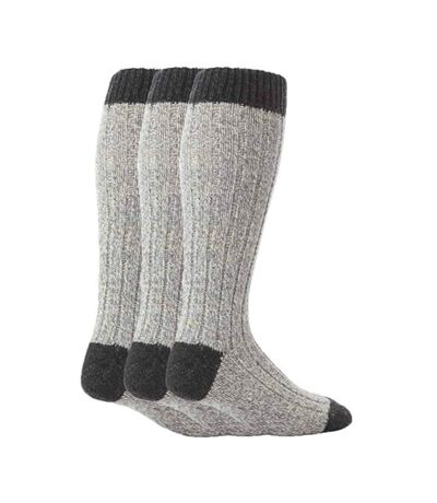 3 Pack Mens Extra Long Knee High Knitted Wool Boot Socks