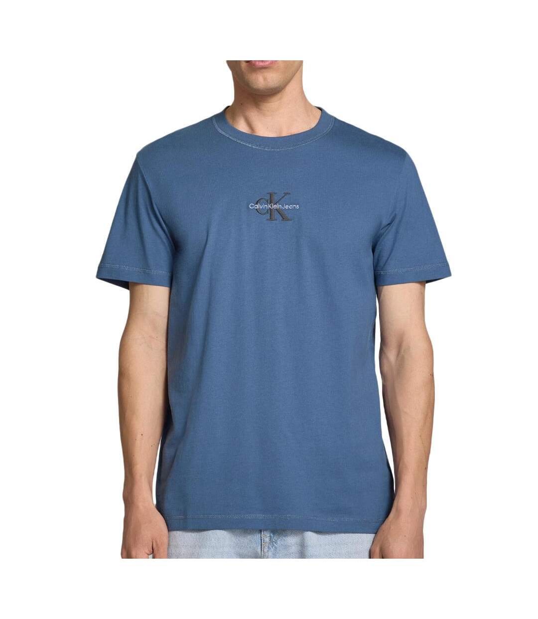 T-shirt bleu homme calvin klein jeans shadow j30j325649 - m-1