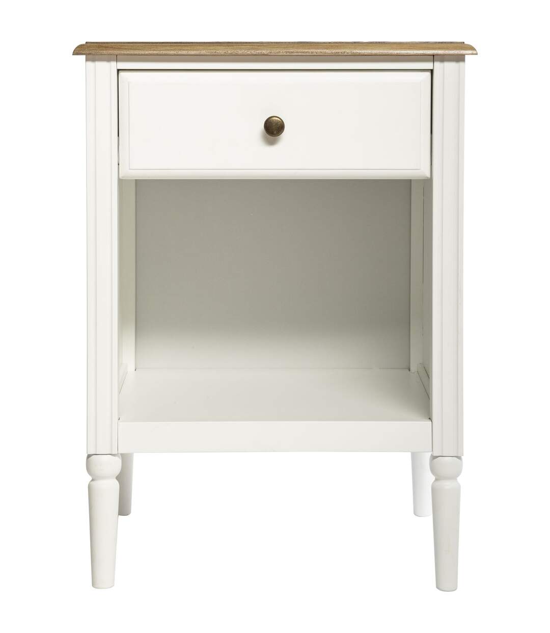 Table de chevet effet bois Solen - L. 45 x H. 60 cm - Blanc-2