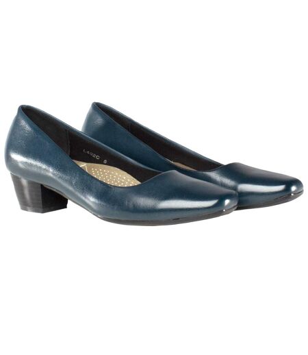 Boulevard Womens/Ladies Low Heel Plain Court Shoes (Navy) - UTDF415