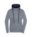 Veste À Capuche Lifestyle Femme Gris Chiné Bleu Marine James And Nicholson-1