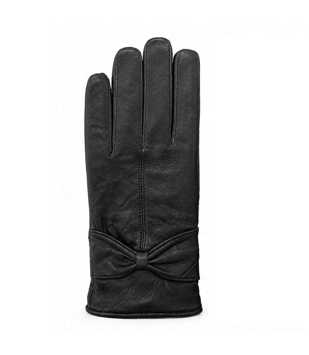 Gants En Cuir Avec Nœud Femme Noir Biba-2