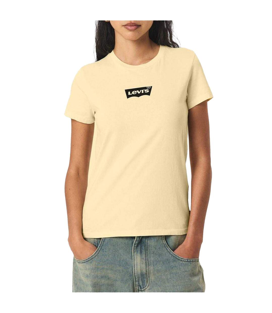 T-shirt Motif/style Imprimé Graphique Femme Jaune Beurre Levis-4
