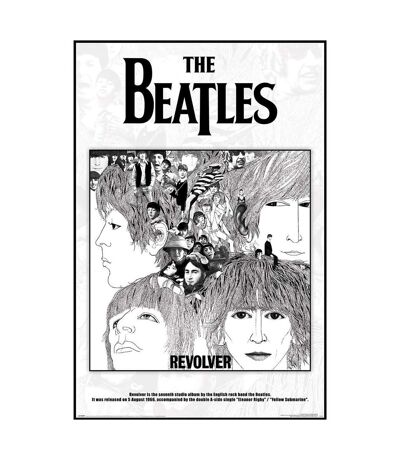 The Beatles - Poster REVOLVER (Noir / Blanc / Gris) (91,5 cm x 61 cm) - UTPM6404