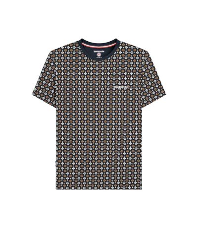 Mens Ss25 Geometric T-shirt Navy Tobacco Lambretta