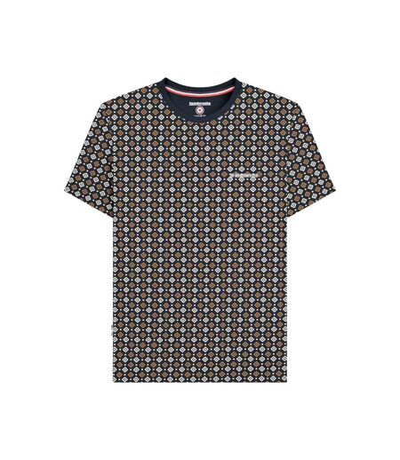 Mens Ss25 Geometric T-shirt Navy Tobacco Lambretta