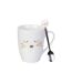 Mug Déco avec Cuillère Chat 11cm Blanc