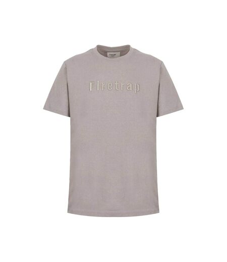 T-shirt Motif/style Logo Brodé Homme Anthracite Firetrap