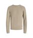 Pull en maille beige homme jack & jones pannel-1